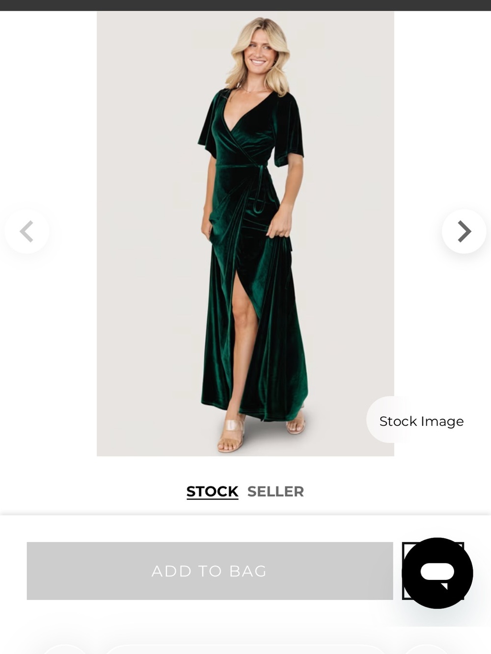 Baltic Born Emerald Green Velvet Wrap Maxi Dress